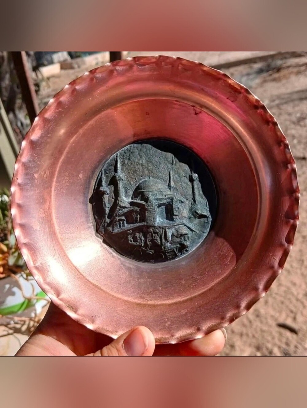 Pair Of Copper Colored Agia Sofia (Turkish) Wall Decorations